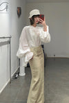 SWAYING/KNIT linen straight skirt SW23AW3B18 linen
